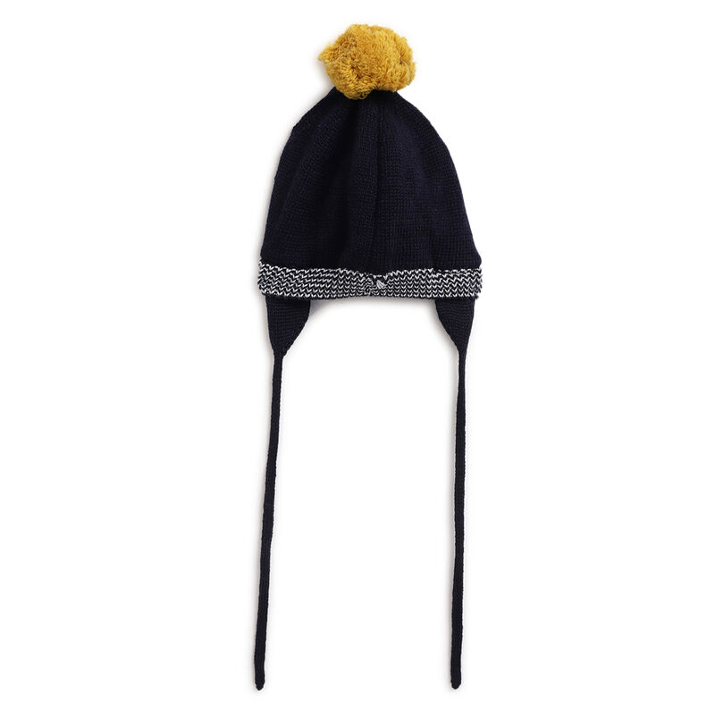 Boys Dark Blue Printed Cap with Scarf image number null